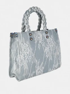 Solada Borsetta da donna in jeans con pizzo