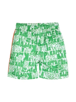 Solada Boxer da mare da bambino con stampe logo - verde