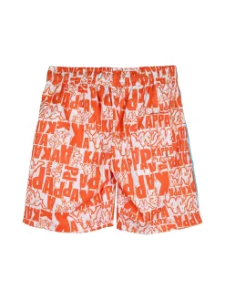 Solada Boxer da mare da bambino con stampe logo - arancione