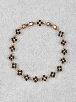 Solada Bracciale con fiori e strass in acciaio donna