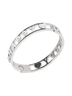 Solada Bracciale rigido con scritta in acciaio donna