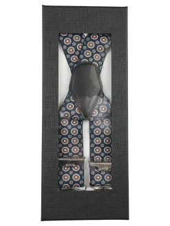 Solada Bretelle elastiche da uomo con stampe - blu scuro
