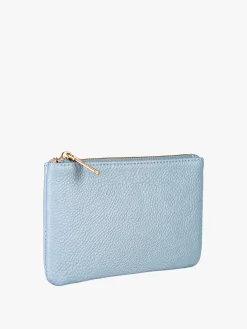 Solada Bustina donna in ecopelle con zip - azzurro