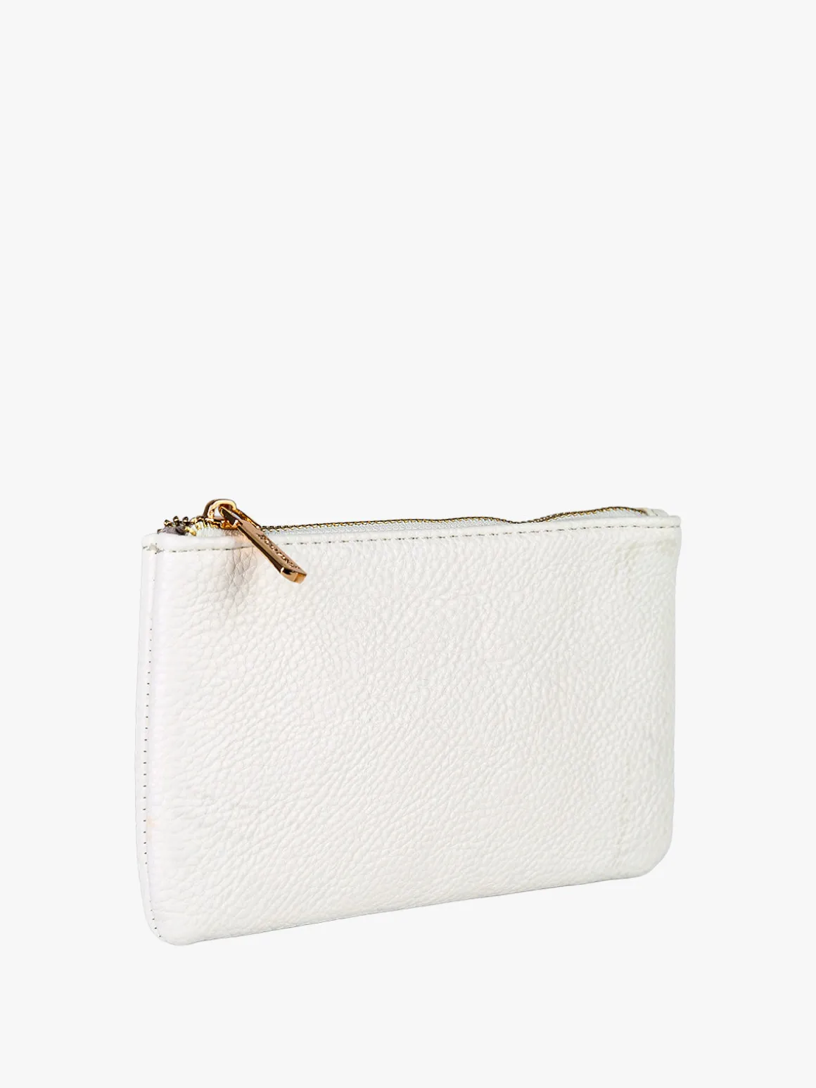 Solada Bustina donna in ecopelle con zip - bianco