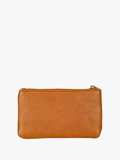 Solada Bustina donna in ecopelle con zip - marrone