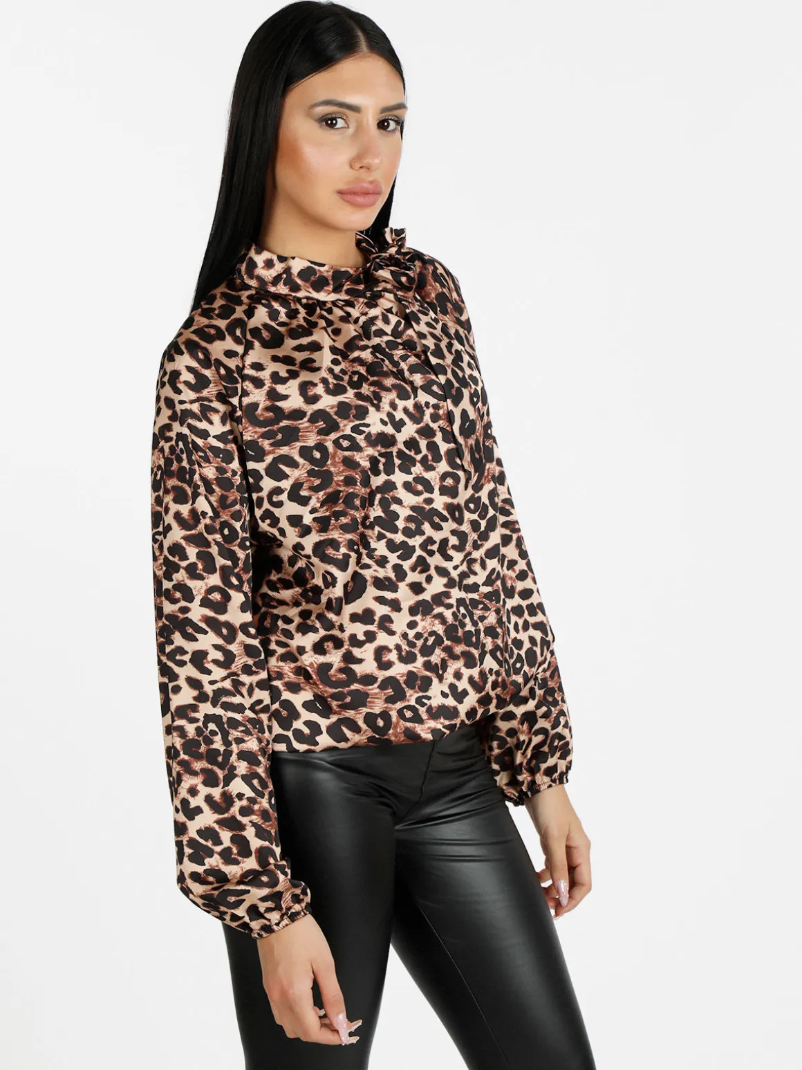 Solada Camicetta donna animalier accollata