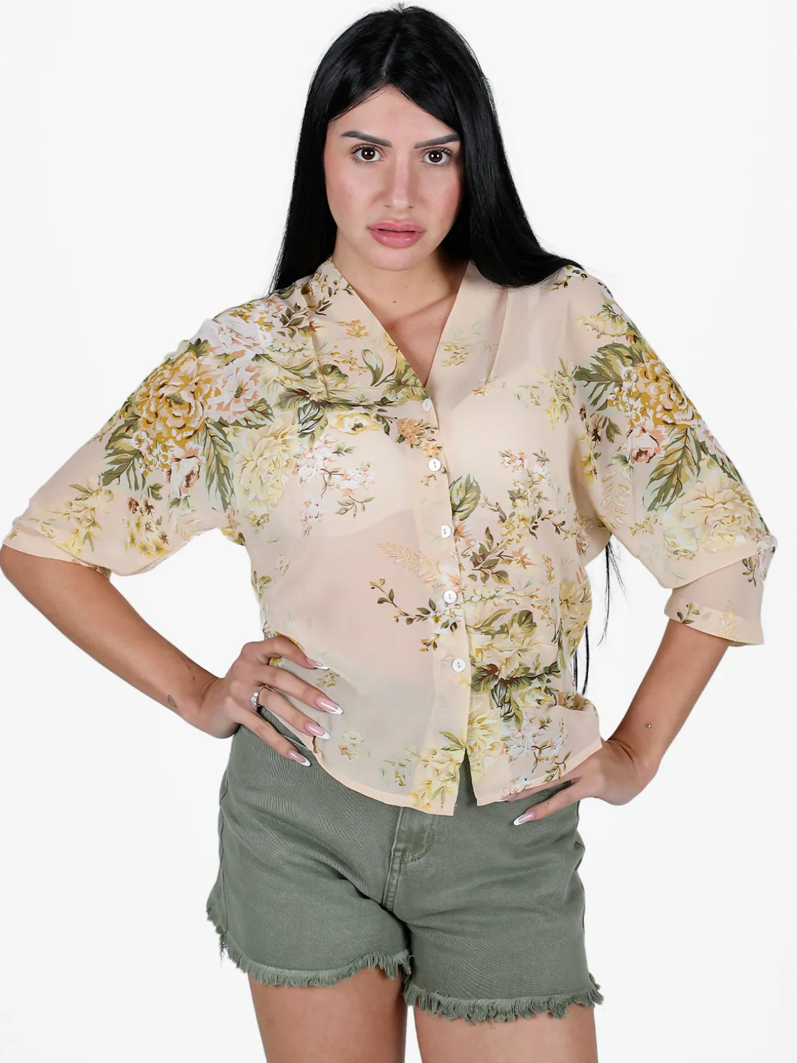 Solada Camicetta donna velata con scollo V