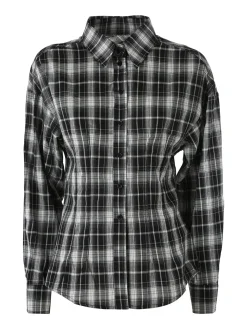 Solada Camicia a quadri da donna a maniche lunghe - nero