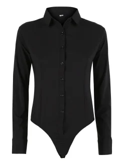 Solada Camicia body donna a maniche lunghe - nero