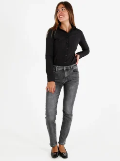 Solada Camicia body donna a maniche lunghe - nero