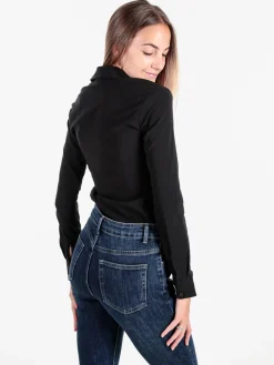 Solada Camicia body donna a maniche lunghe - nero