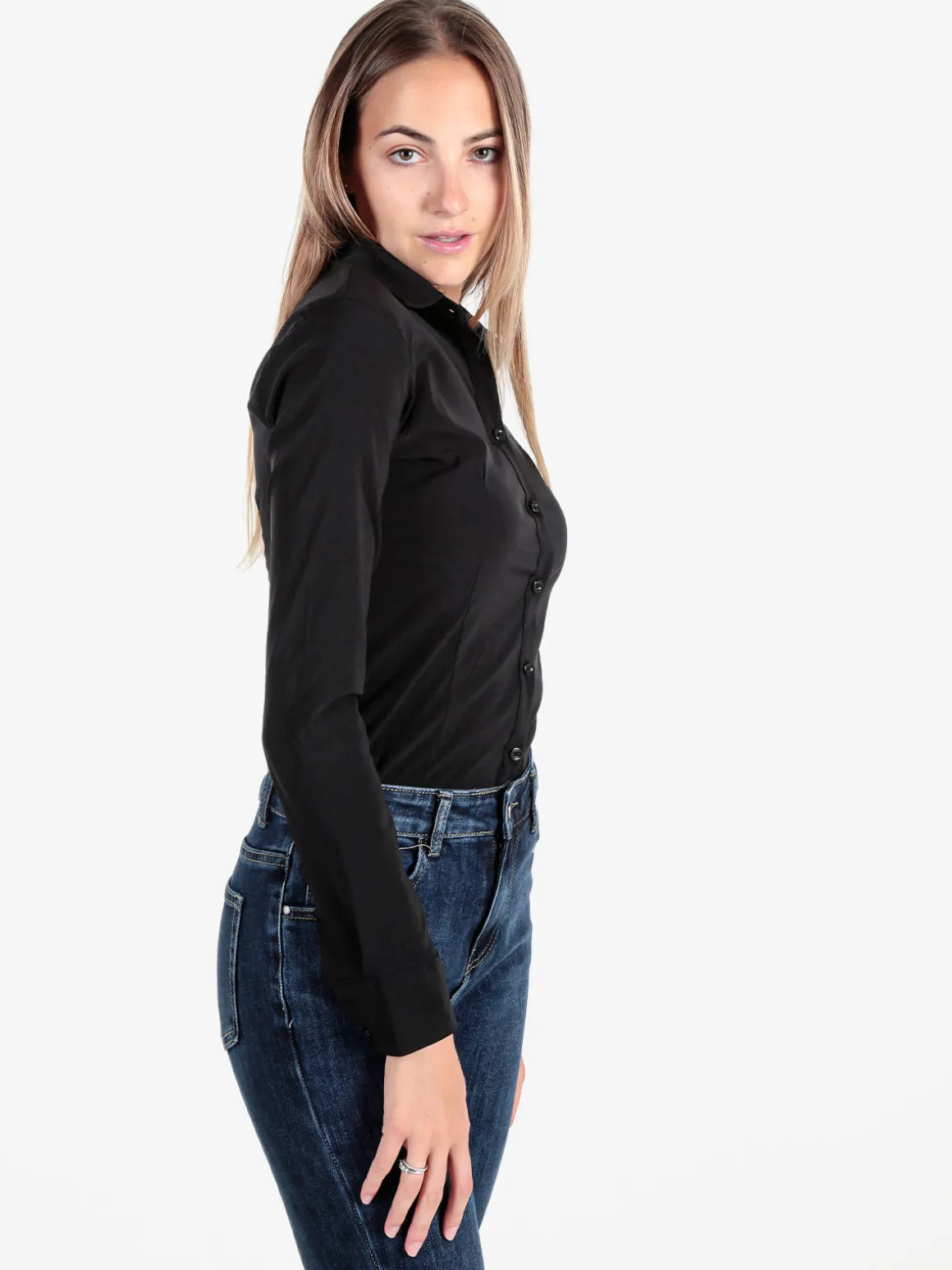 Solada Camicia body donna a maniche lunghe - nero