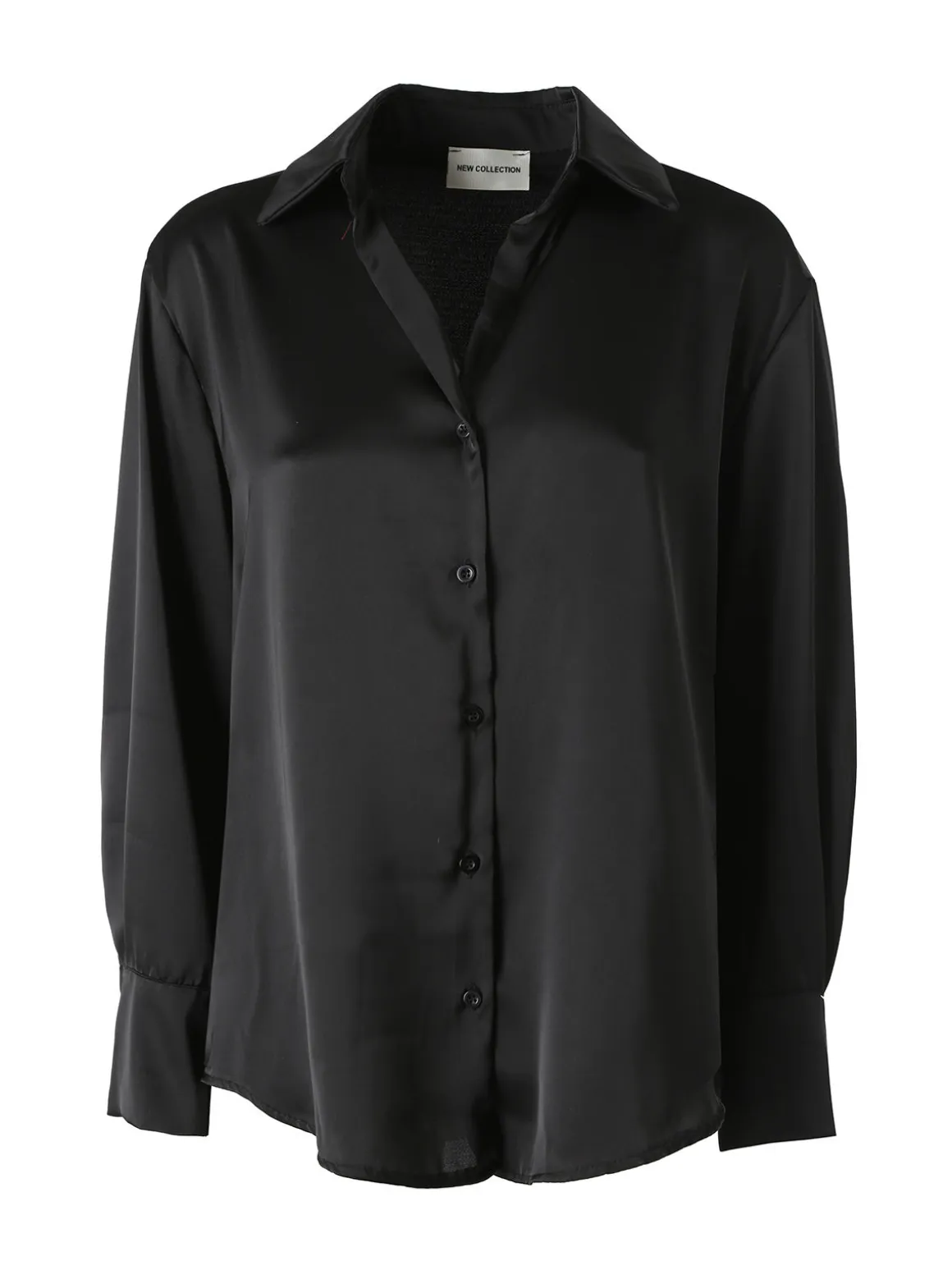 Solada Camicia da donna effetto raso a maniche lunghe - nero