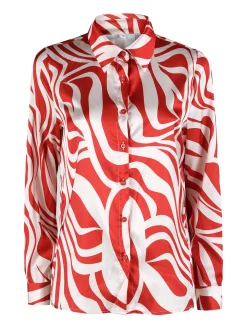 Solada Camicia da donna effetto seta a maniche lunghe