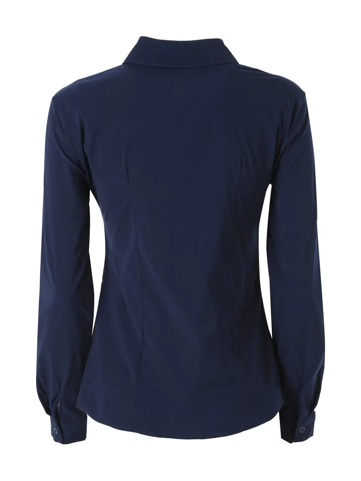 Solada Camicia da donna elasticizzata a maniche lunghe - blu scuro