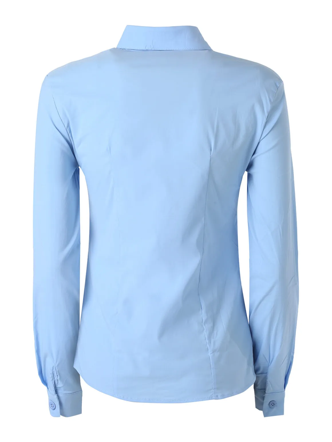 Solada Camicia da donna elasticizzata a maniche lunghe - azzurro