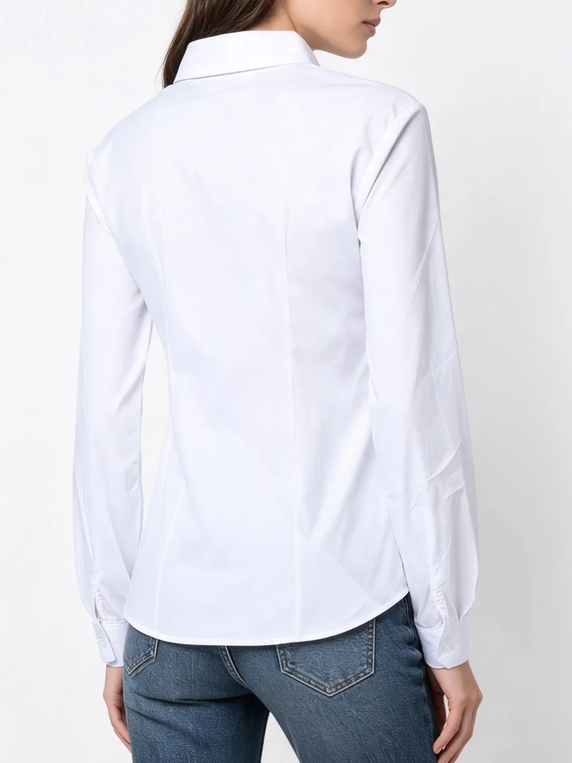 Solada Camicia da donna elasticizzata a maniche lunghe - bianco