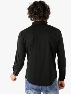 Solada Camicia da uomo elasticizzata a maniche lunghe - nero