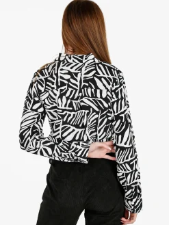 Solada Camicia donna a fantasia in misto cotone - nero
