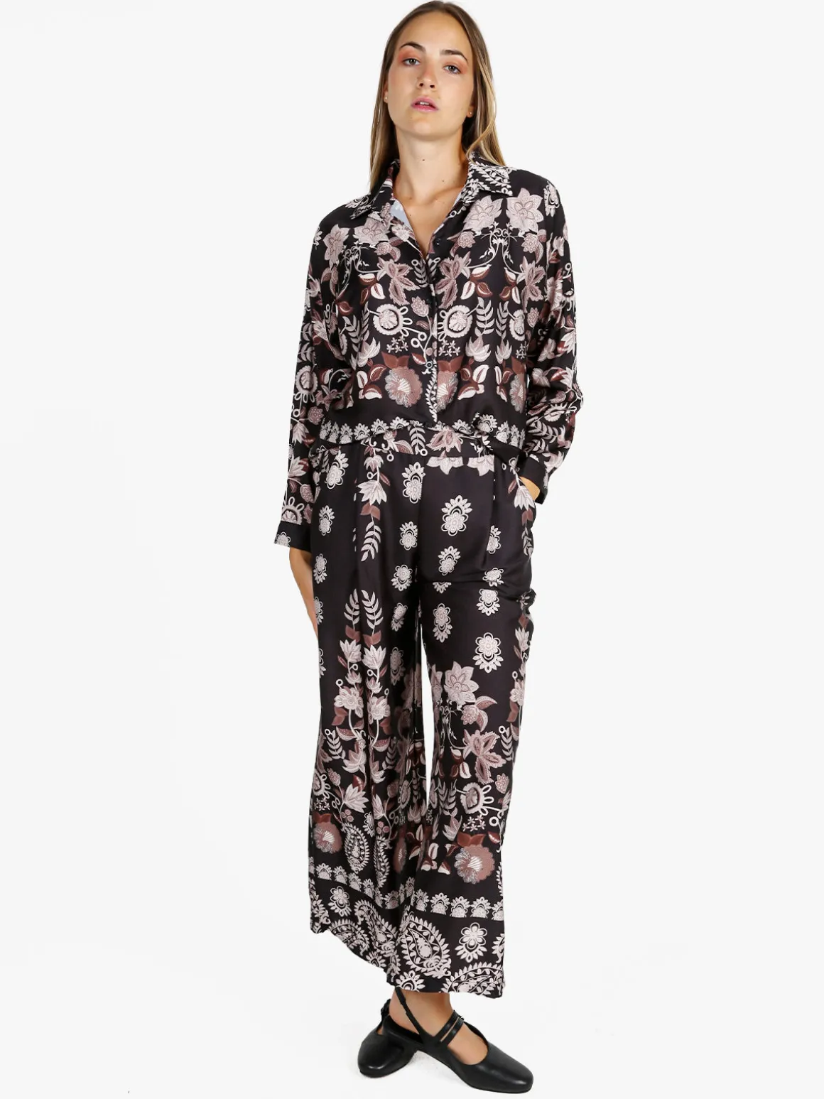 Solada Camicia donna a fantasia - nero