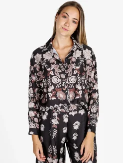 Solada Camicia donna a fantasia - nero