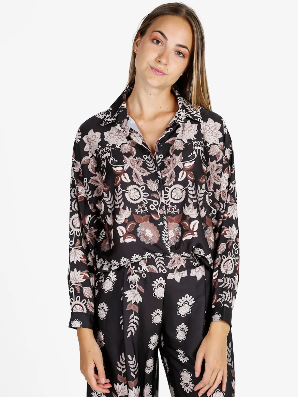Solada Camicia donna a fantasia - nero