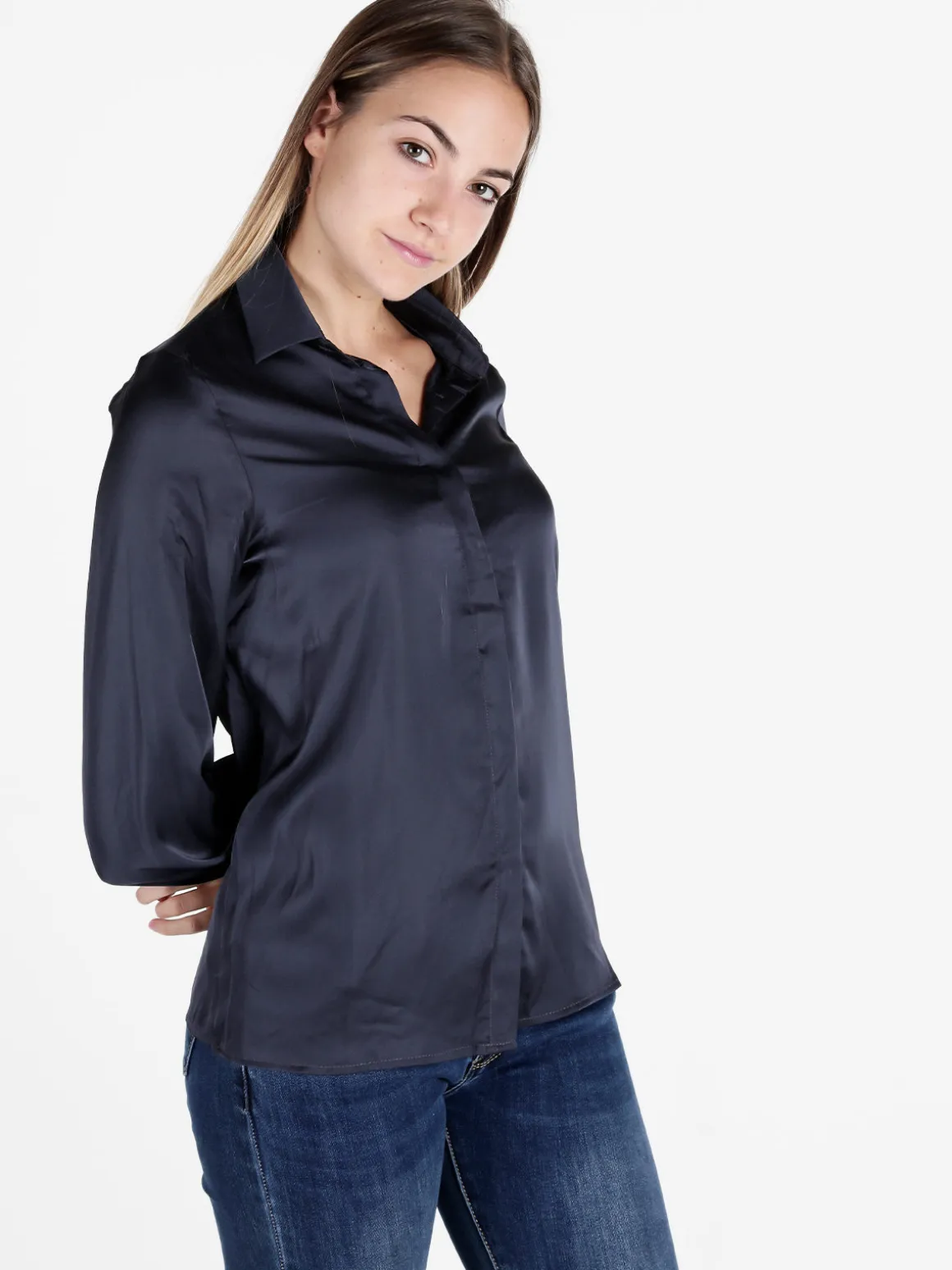 Solada Camicia donna a maniche lunghe effetto raso