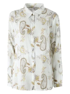 Solada Camicia donna a maniche lunghe con stampa - panna