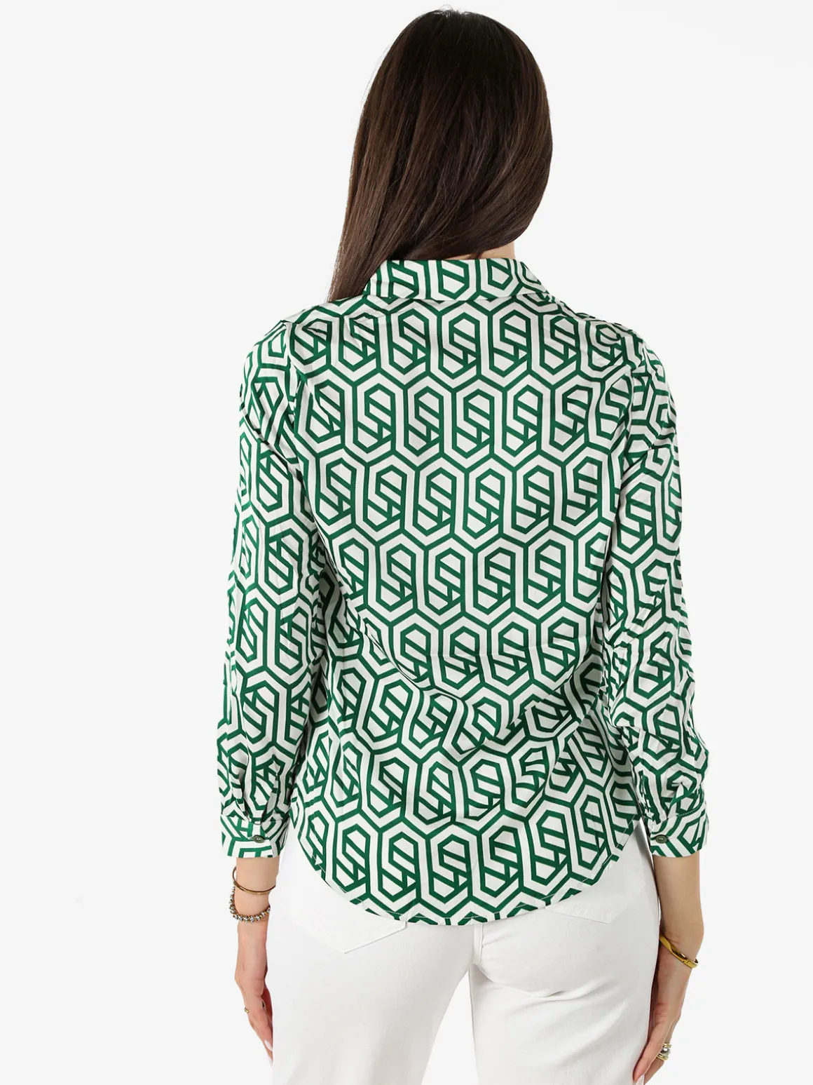 Solada Camicia donna a maniche lunghe con stampe - verde