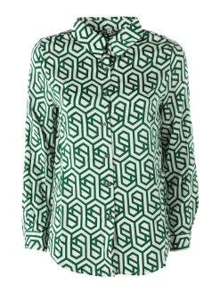 Solada Camicia donna a maniche lunghe con stampe - verde