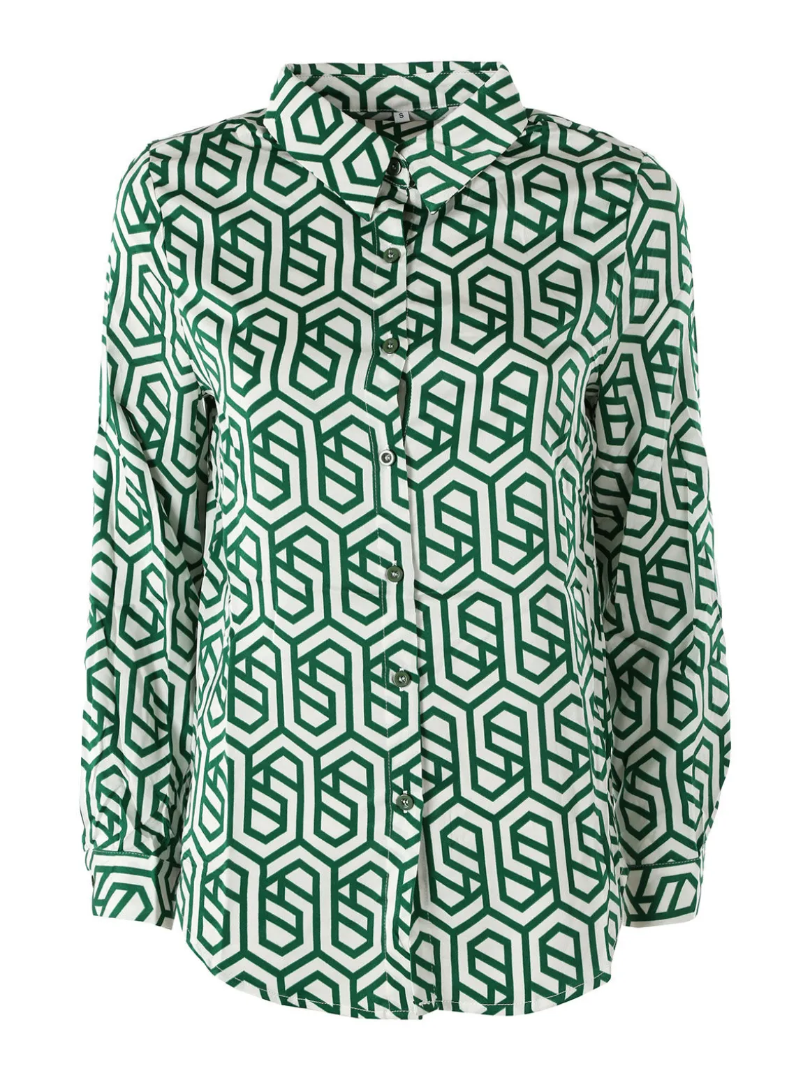 Solada Camicia donna a maniche lunghe con stampe - verde