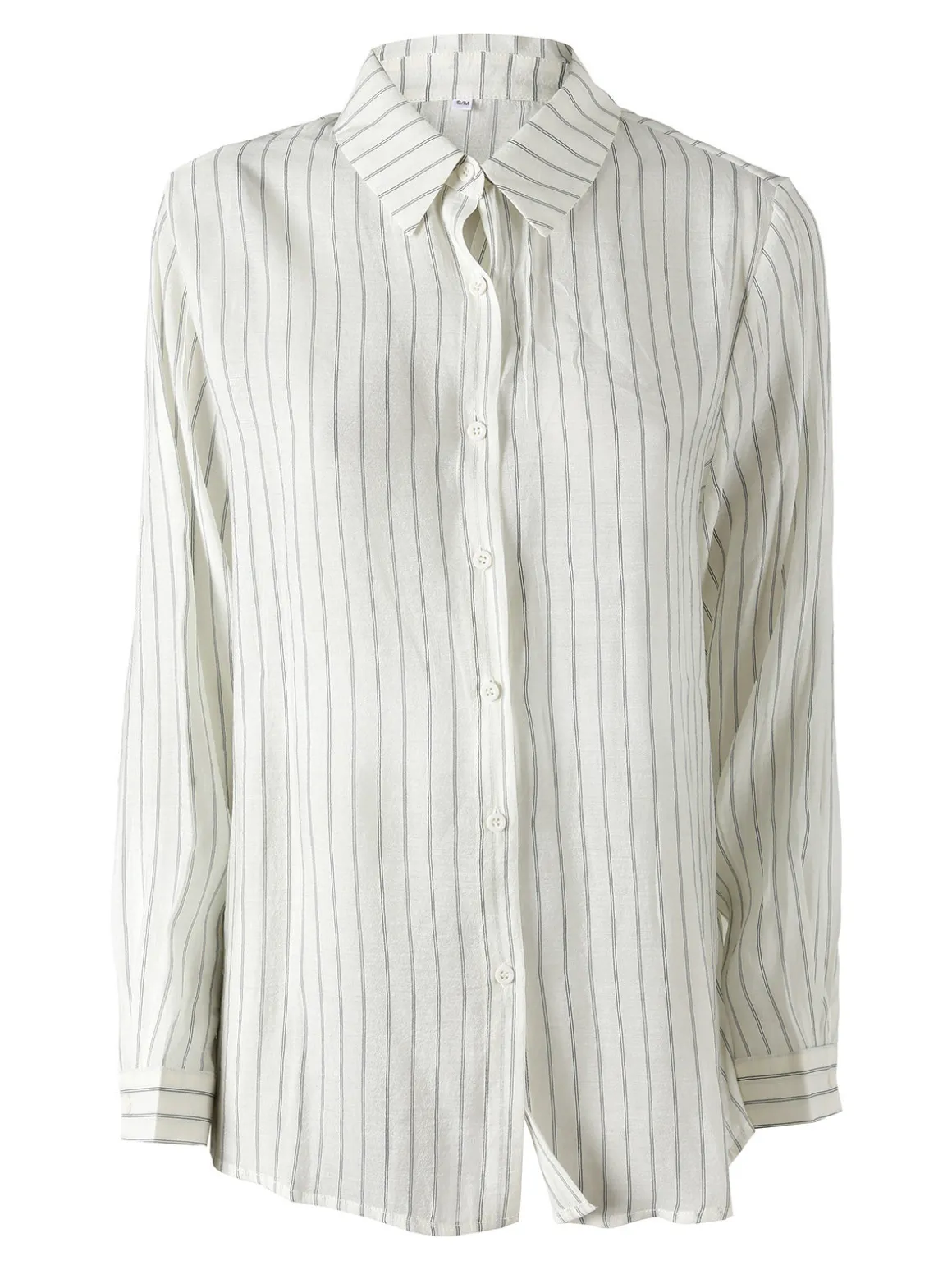 Solada Camicia donna a maniche lunghe con stampa a righe - panna
