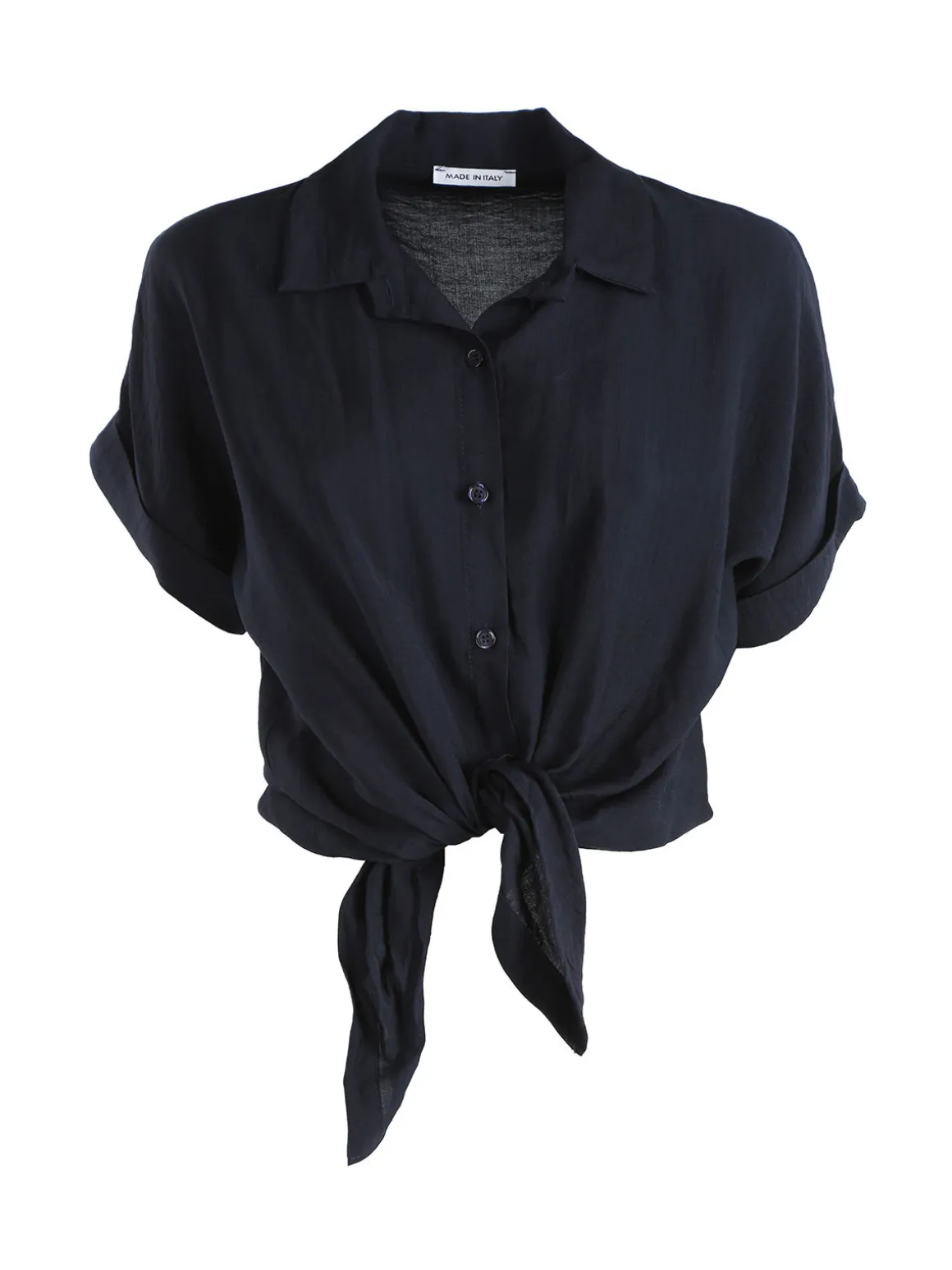 Solada Camicia donna a maniche corte in viscosa - blu scuro