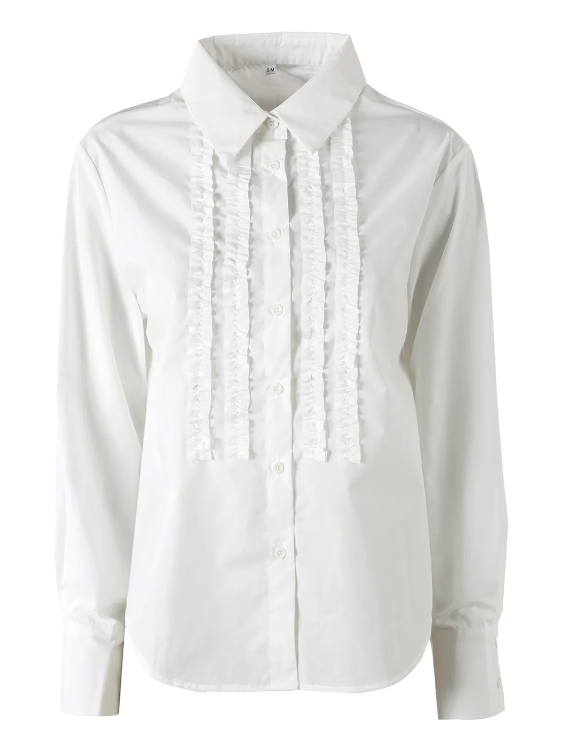 Solada Camicia donna a maniche lunghe in misto cotone - bianco