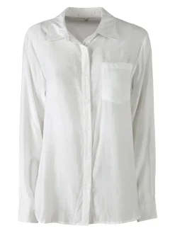 Solada Camicia donna a maniche lunghe in misto cotone - bianco