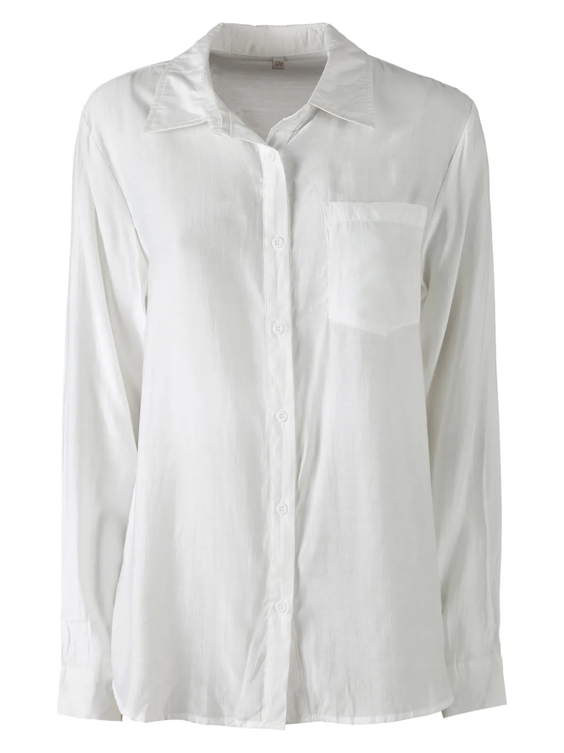 Solada Camicia donna a maniche lunghe in misto cotone - bianco