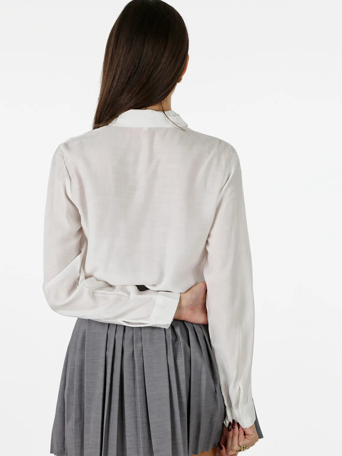 Solada Camicia donna a maniche lunghe in misto cotone - bianco
