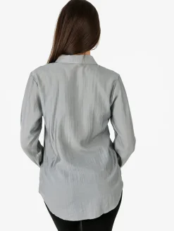 Solada Camicia donna a maniche lunghe in misto cotone - grigio