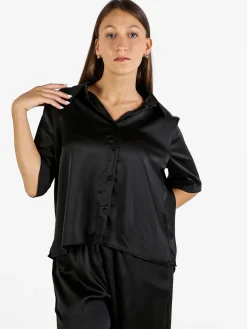 Solada Camicia donna a maniche corte effetto raso