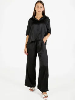 Solada Camicia donna a maniche corte effetto raso