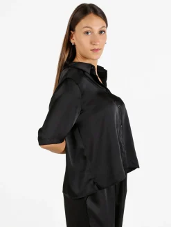 Solada Camicia donna a maniche corte effetto raso
