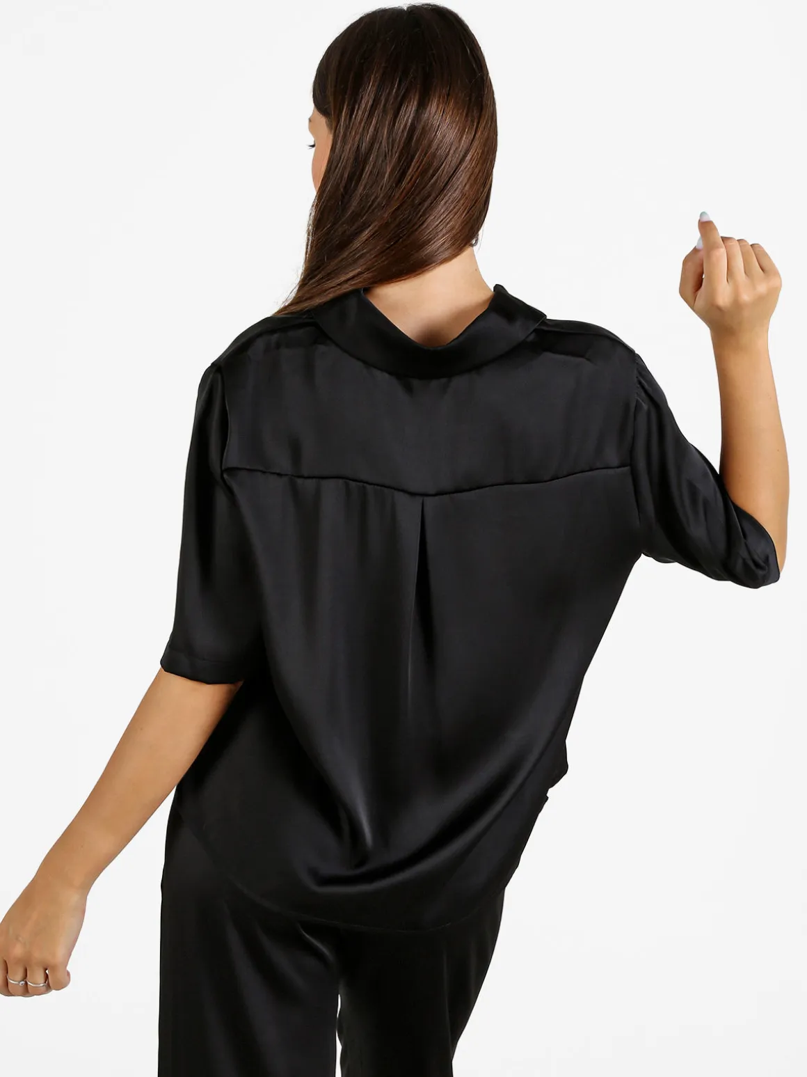 Solada Camicia donna a maniche corte effetto raso