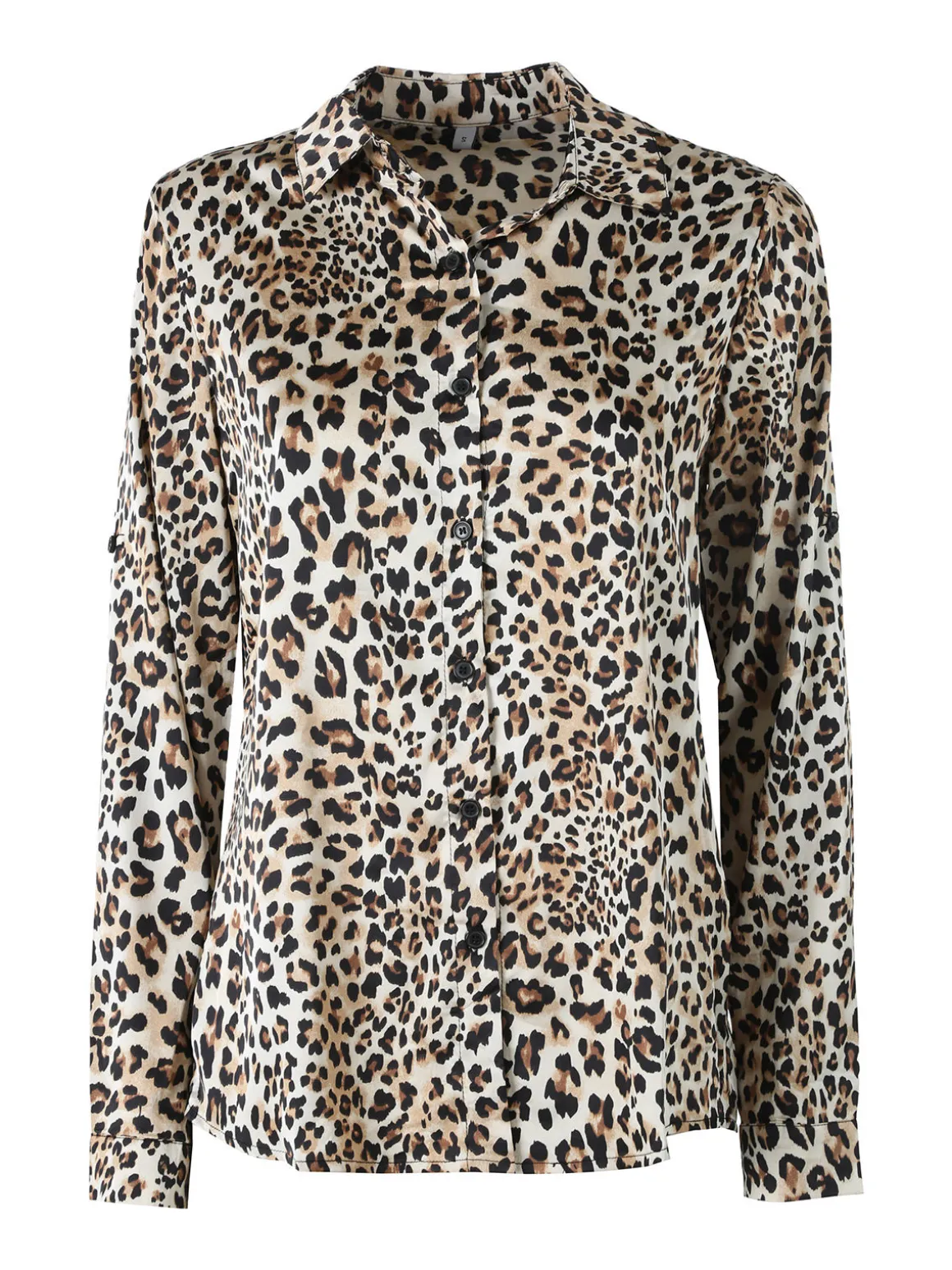 Solada Camicia donna animalier a maniche lunghe - cammello