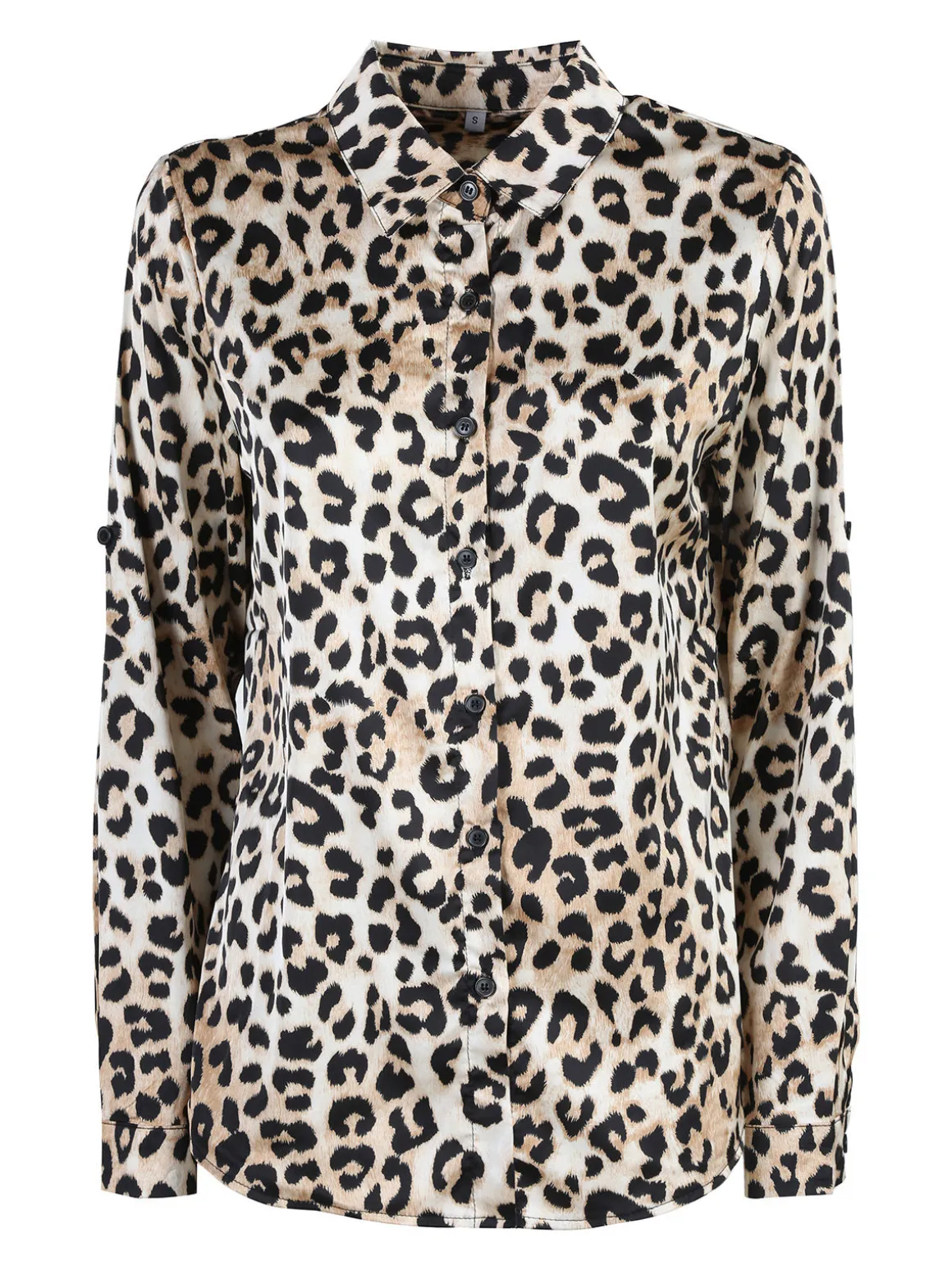 Solada Camicia donna animalier a maniche lunghe - beige