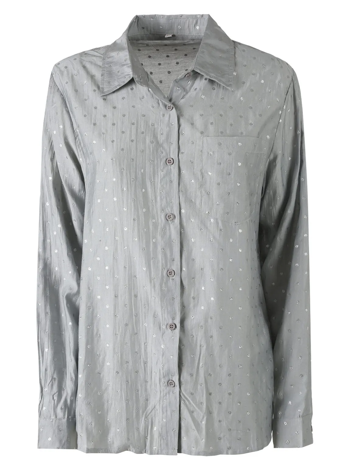 Solada Camicia donna a pois con taschino - grigio