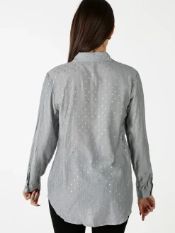 Solada Camicia donna a pois con taschino - grigio