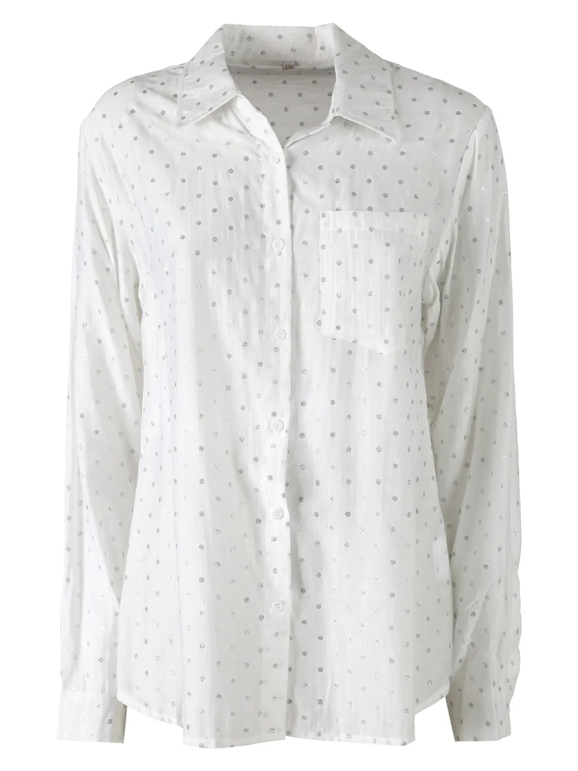 Solada Camicia donna a pois con taschino - bianco