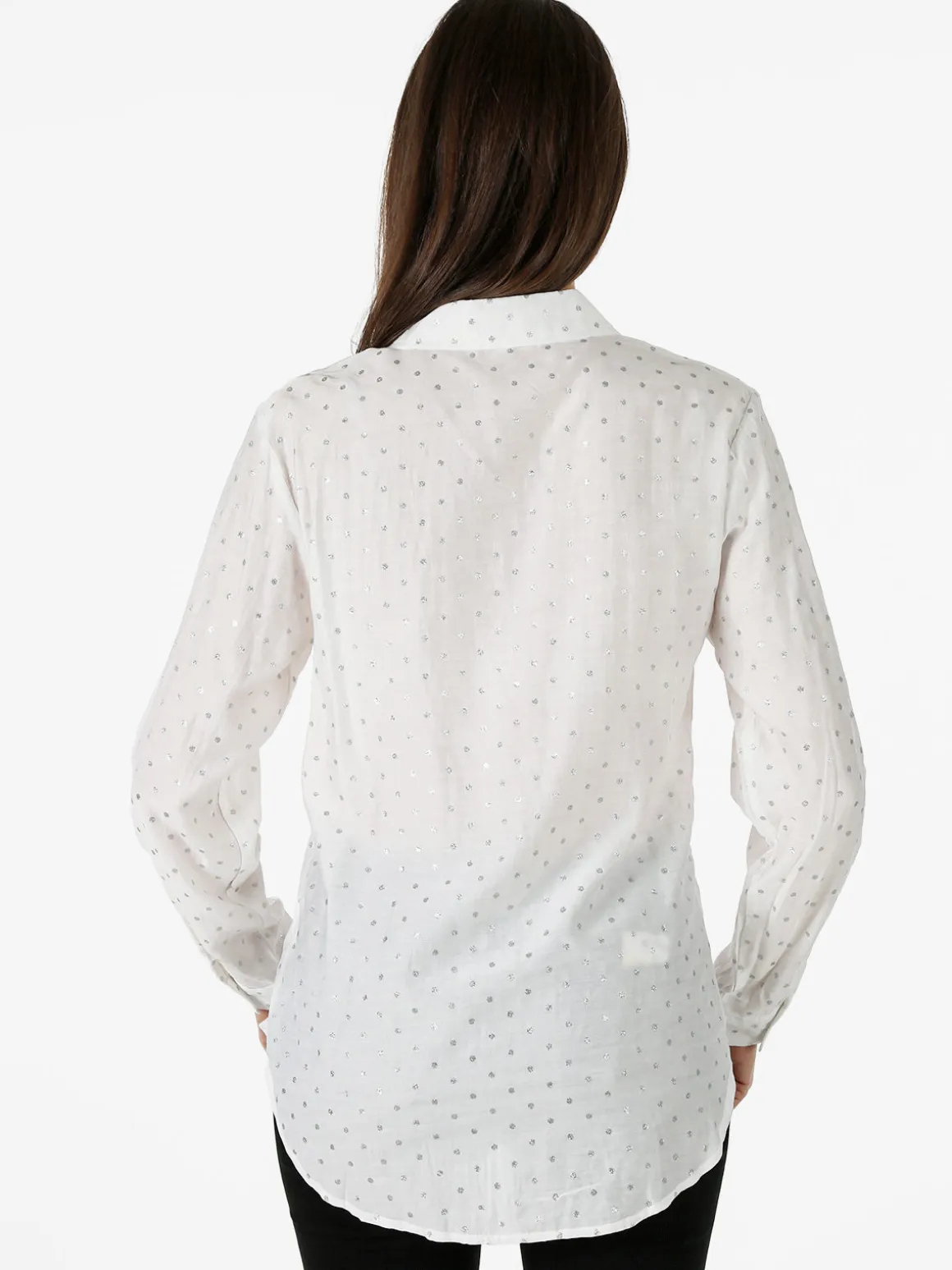 Solada Camicia donna a pois con taschino - bianco