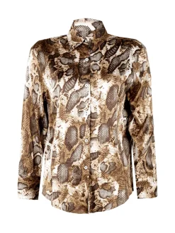 Solada Camicia donna con stampa animalier a maniche lunghe