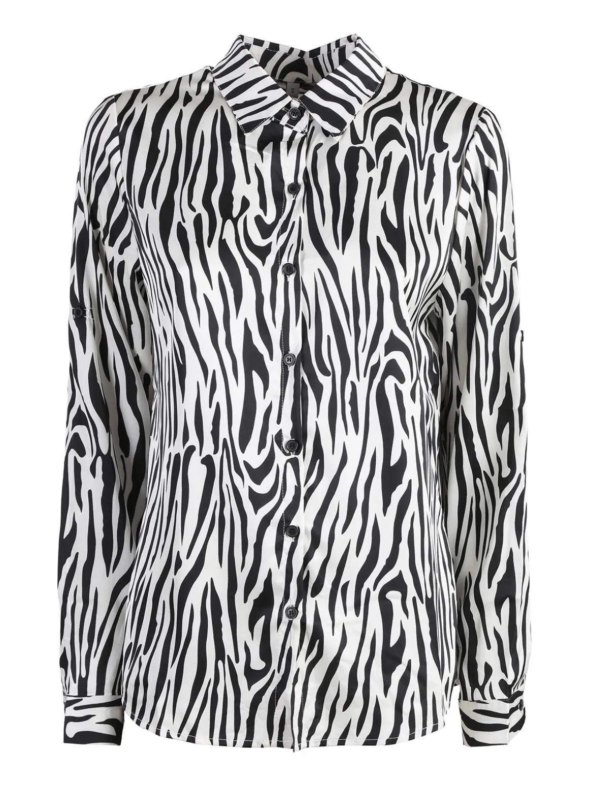 Solada Camicia donna con stampe bicolore a maniche lunghe - bianco